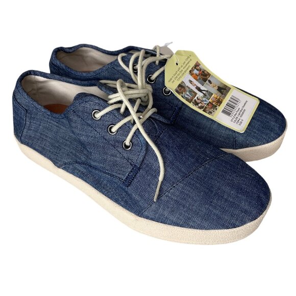 TOMS Mens Paseo Chambray Sneakers Size 9 - Picture 1 of 15